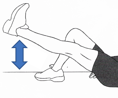 Ejercicios tumbado levantando la pierna. Guía práctica para pacientes con Prótesis Total de Cadera IMTRA